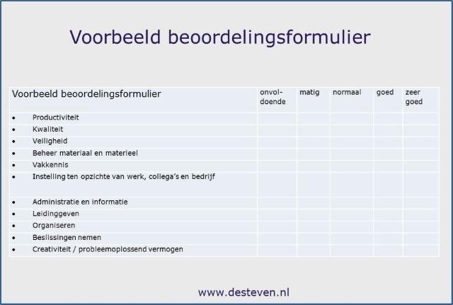 Evaluatieformulier Maken